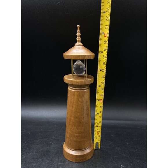 Fred Uggla Lighthouse Made Of Oregon Myrtlewood With Crystal Prism Vintage - Picture 4 of 8